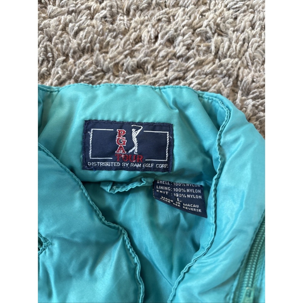 Mens VTG 90s PGA TOUR Nylon Hoodie Windbreaker Golf Jacket Ski Large L - Picture 3 of 5